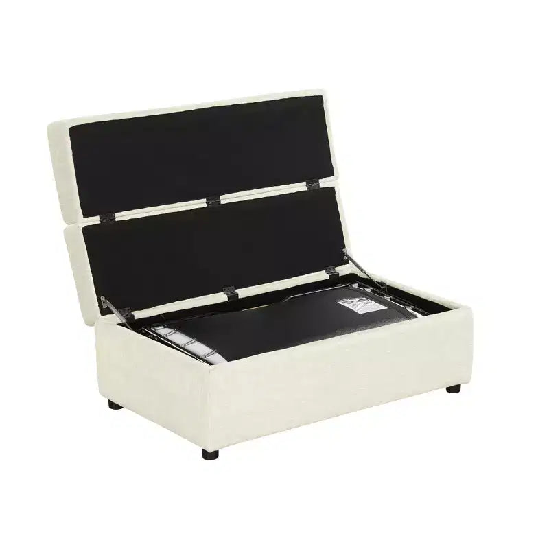 Twin Size Convertible Ottoman Sleeper Bed with Mattress - Space-Saving Guest Bed for Living Room & Apartment