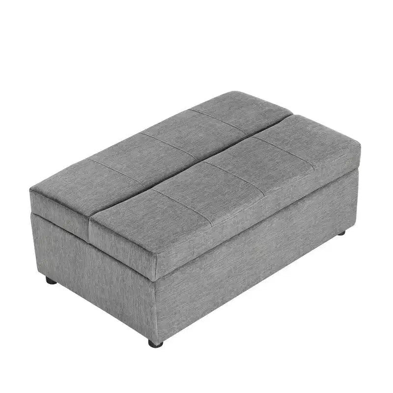 Twin Size Convertible Ottoman Sleeper Bed with Mattress - Space-Saving Guest Bed for Living Room & Apartment