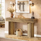 Lantine 63-Inch Farmhouse Console Table, Narrow Long Sofa Table Behind Couch