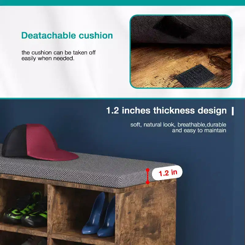 BestMassage Shoe Bench Storage Shoe Organizer Entryway Bench with with Cushion