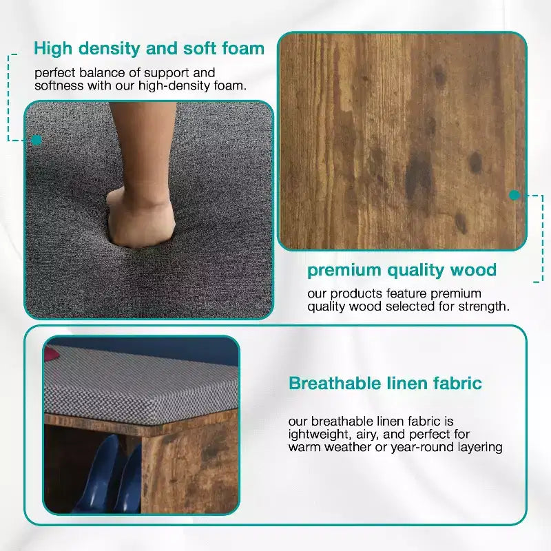 BestMassage Shoe Bench Storage Shoe Organizer Entryway Bench with with Cushion