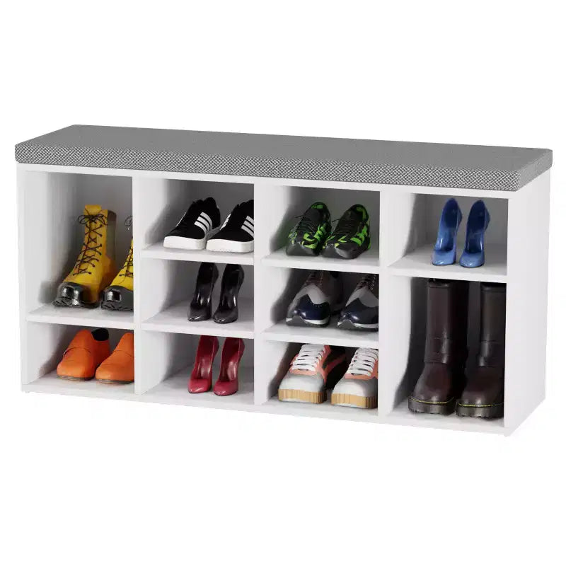 BestMassage Shoe Bench Storage Shoe Organizer Entryway Bench with with Cushion