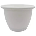 The HC Companies Sevilla Round Self-Watering Pot, Plastic Classic Planter with Internal Disk for Indoor and Outdoor Plants, 14 Inch, White