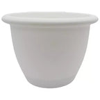 The HC Companies Sevilla Round Self-Watering Pot, Plastic Classic Planter with Internal Disk for Indoor and Outdoor Plants, 14 Inch, White