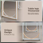 PINMOCO 63 Inch Home Office Desk, Modern Computer Desk with Waterproof Wood Top and Metal Frame for Study Room