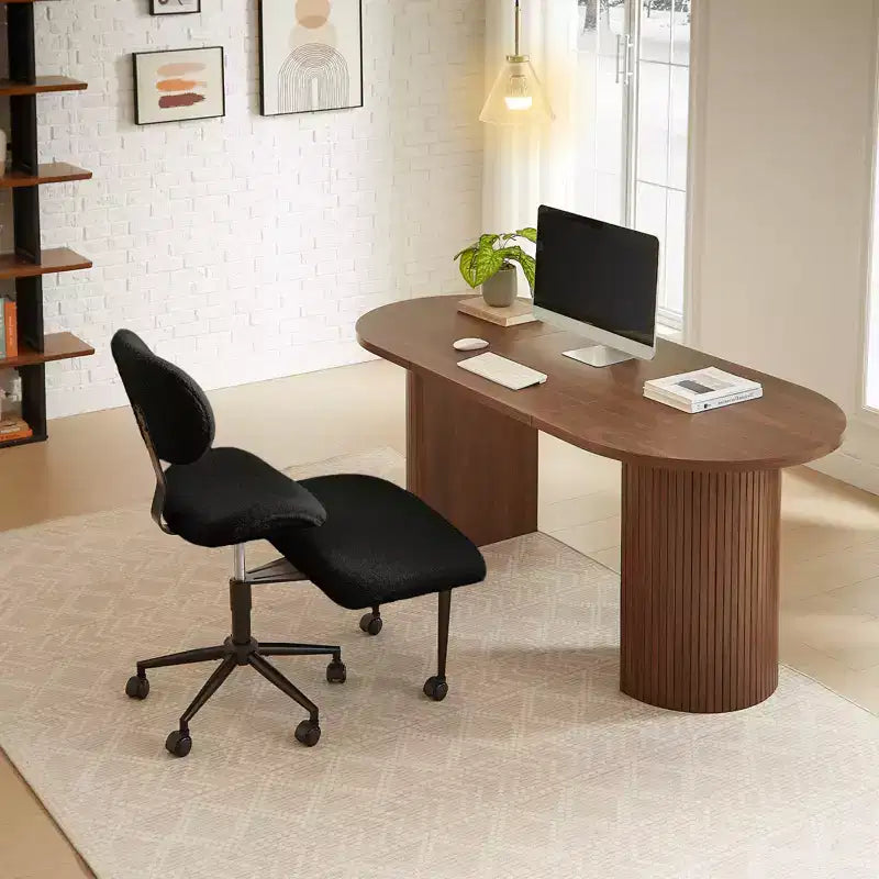 Pinmoco Armless Cross Legged Office Chair, Extra Wide Seat, 360 Swivel Design, Ergonomic Desk Chair for Home Office, Gaming & Meditation
