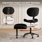 Pinmoco Armless Cross Legged Office Chair, Extra Wide Seat, 360 Swivel Design, Ergonomic Desk Chair for Home Office, Gaming & Meditation