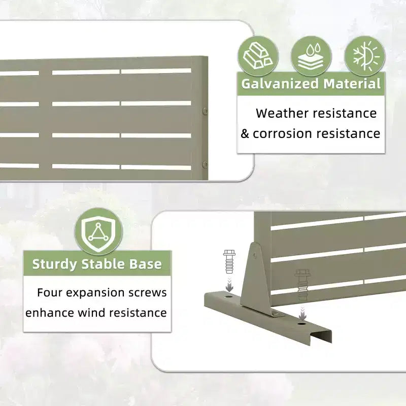 PexFix 72 in. x 35 in. Outdoor Privacy Rectangle Screen Galvanized Steel Panel Divider in Green