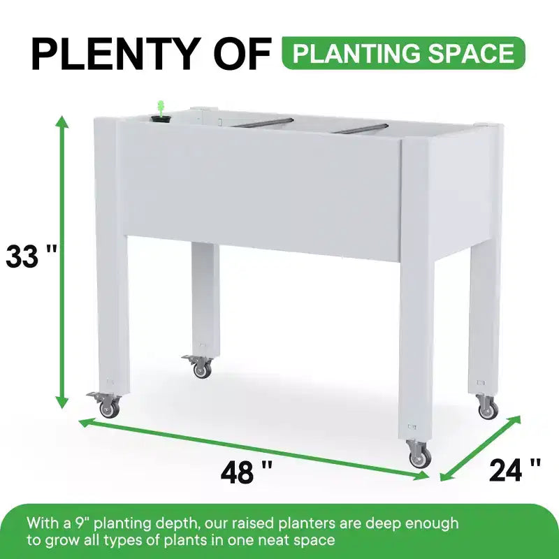 Chic Crate - Srushti Raised Garden Bed with Wheels for Indoor & Outdoor