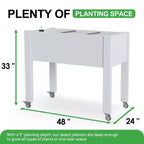 Chic Crate - Srushti Raised Garden Bed with Wheels for Indoor & Outdoor