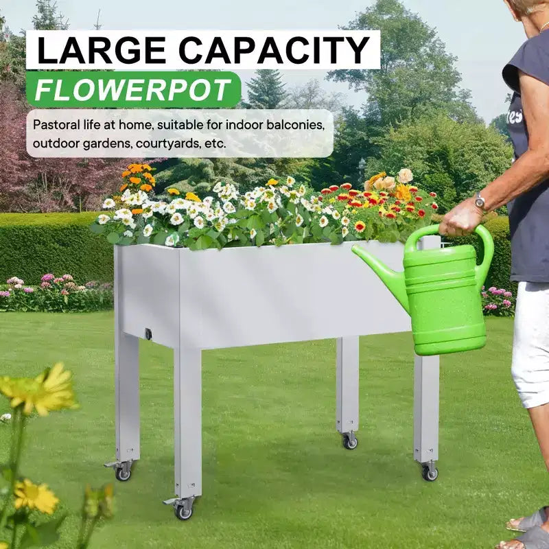 Chic Crate - Srushti Raised Garden Bed with Wheels for Indoor & Outdoor