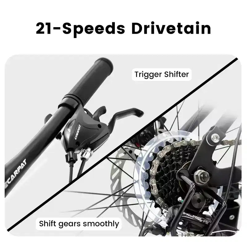 Sturdy Steel Frame for Adults, Commuting, Travel and Off-Road Cycling