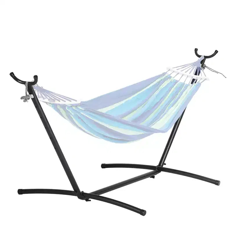 VEVOR Portable Hammock Stand, 450lbs Capacity Steel Hammock Stand for 2 Person, Heavy Duty Adjustable Hooks Hammock Frame Fits 9.5-12.6 ft Hammocks