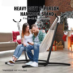 VEVOR Portable Hammock Stand, 450lbs Capacity Steel Hammock Stand for 2 Person, Heavy Duty Adjustable Hooks Hammock Frame Fits 9.5-12.6 ft Hammocks