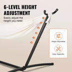 VEVOR Portable Hammock Stand, 450lbs Capacity Steel Hammock Stand for 2 Person, Heavy Duty Adjustable Hooks Hammock Frame Fits 9.5-12.6 ft Hammocks