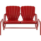 HomeStock Ridgeland Outdoor Metal Loveseat Glider