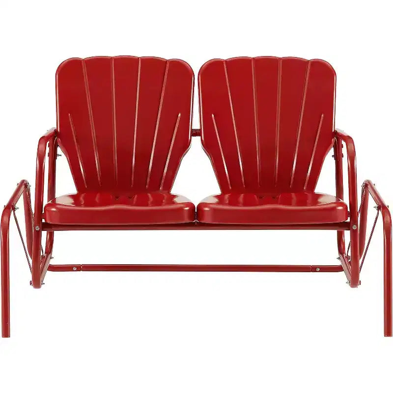 HomeStock Ridgeland Outdoor Metal Loveseat Glider