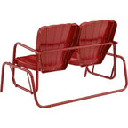 HomeStock Ridgeland Outdoor Metal Loveseat Glider