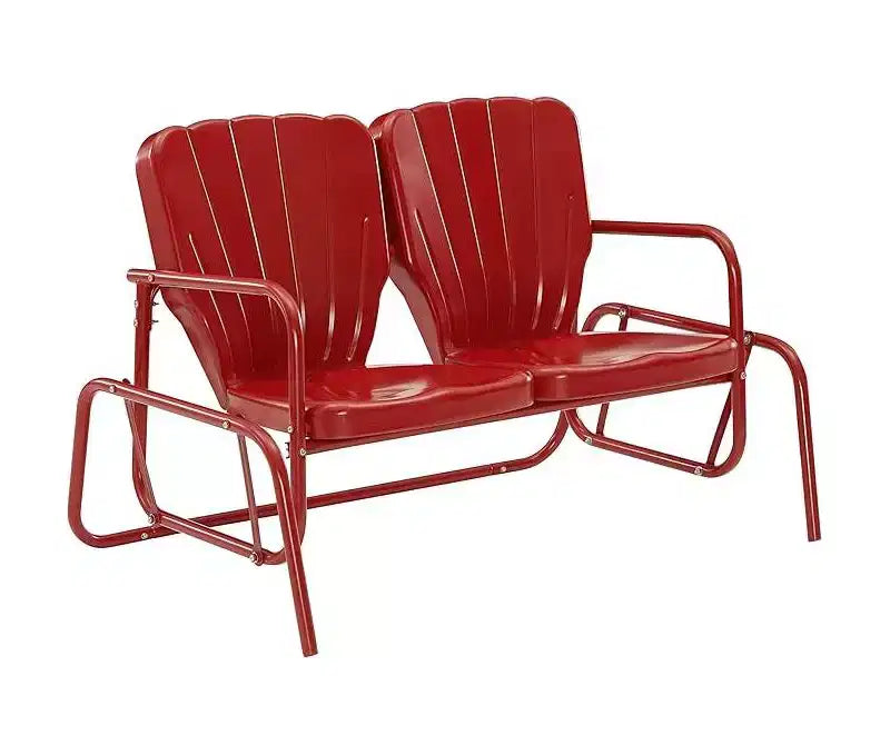 HomeStock Ridgeland Outdoor Metal Loveseat Glider
