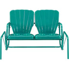 HomeStock Ridgeland Outdoor Metal Loveseat Glider