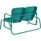 HomeStock Ridgeland Outdoor Metal Loveseat Glider