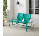 HomeStock Ridgeland Outdoor Metal Loveseat Glider