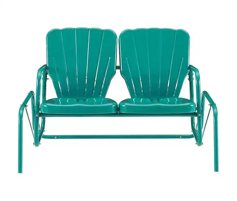 HomeStock Ridgeland Outdoor Metal Loveseat Glider