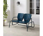 HomeStock Ridgeland Outdoor Metal Loveseat Glider
