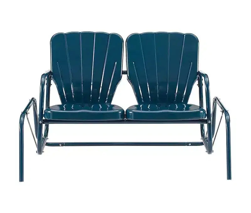 HomeStock Ridgeland Outdoor Metal Loveseat Glider