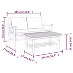 vidaXL 2 Piece Patio Lounge Set with Cream White Cushions Bamboo