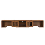 Cat TV Stand Extendable TV Stand Litter Box TV Console, Cat friendly Furniture, Mid-Century Morden, Walnut-ModernLuxe