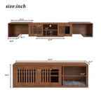 Cat TV Stand Extendable TV Stand Litter Box TV Console, Cat friendly Furniture, Mid-Century Morden, Walnut-ModernLuxe