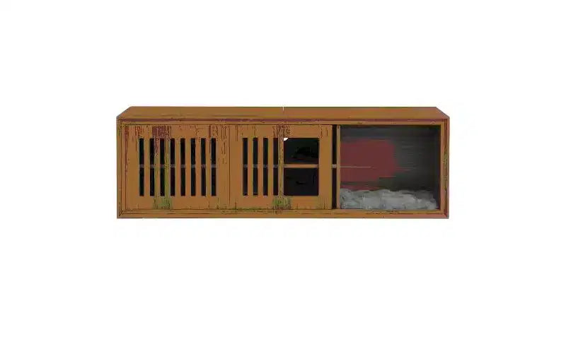 Cat TV Stand Extendable TV Stand Litter Box TV Console, Cat friendly Furniture, Mid-Century Morden, Walnut-ModernLuxe