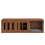 Cat TV Stand Extendable TV Stand Litter Box TV Console, Cat friendly Furniture, Mid-Century Morden, Walnut-ModernLuxe