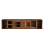 Cat TV Stand Extendable TV Stand Litter Box TV Console, Cat friendly Furniture, Mid-Century Morden, Walnut-ModernLuxe