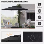 Costway 10 ft 3-tier Vented Patio Umbrella Large Market Table Umbrella Outdoor Sun Shade Brown/Turquoise/Navy/Beige/Gray/Red/Black