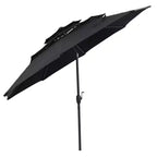 Costway 10 ft 3-tier Vented Patio Umbrella Large Market Table Umbrella Outdoor Sun Shade Brown/Turquoise/Navy/Beige/Gray/Red/Black