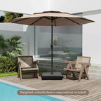 Costway 10 ft 3-tier Vented Patio Umbrella Large Market Table Umbrella Outdoor Sun Shade Brown/Turquoise/Navy/Beige/Gray/Red/Black