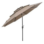 Costway 10 ft 3-tier Vented Patio Umbrella Large Market Table Umbrella Outdoor Sun Shade Brown/Turquoise/Navy/Beige/Gray/Red/Black