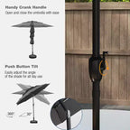 Costway 10 ft 3-tier Vented Patio Umbrella Large Market Table Umbrella Outdoor Sun Shade Brown/Turquoise/Navy/Beige/Gray/Red/Black