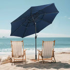 Costway 10 ft 3-tier Vented Patio Umbrella Large Market Table Umbrella Outdoor Sun Shade Brown/Turquoise/Navy/Beige/Gray/Red/Black