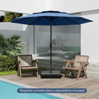 Costway 10 ft 3-tier Vented Patio Umbrella Large Market Table Umbrella Outdoor Sun Shade Brown/Turquoise/Navy/Beige/Gray/Red/Black