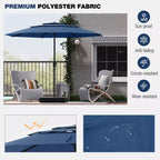 Costway 10 ft 3-tier Vented Patio Umbrella Large Market Table Umbrella Outdoor Sun Shade Brown/Turquoise/Navy/Beige/Gray/Red/Black