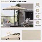 Costway 10 ft 3-tier Vented Patio Umbrella Large Market Table Umbrella Outdoor Sun Shade Brown/Turquoise/Navy/Beige/Gray/Red/Black