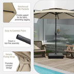 Costway 10 ft 3-tier Vented Patio Umbrella Large Market Table Umbrella Outdoor Sun Shade Brown/Turquoise/Navy/Beige/Gray/Red/Black