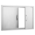 VEVOR BBQ Access Door, 36W x 24H Inch Double Outdoor Kitchen Door, Stainless Steel Flush Mount Door, Wall Vertical Door with Handles
