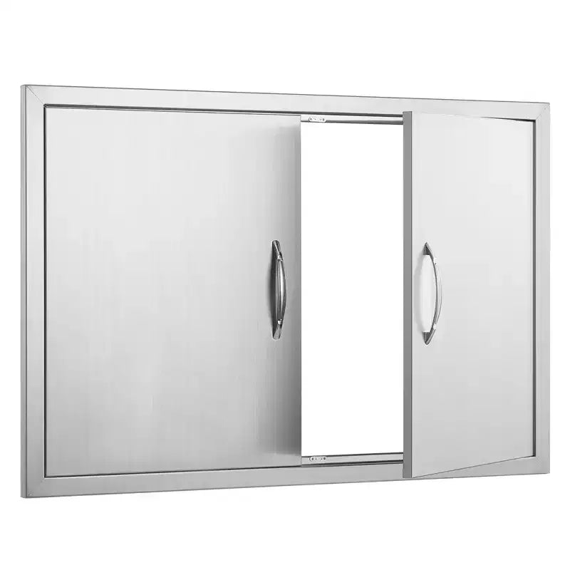 VEVOR BBQ Access Door, 36W x 24H Inch Double Outdoor Kitchen Door, Stainless Steel Flush Mount Door, Wall Vertical Door with Handles