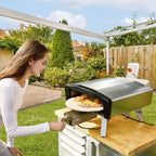 EROMMY 14-inch Outdoor Gas Pizza Oven With Motorized Rotating Stone  Portable Propane Pizza Oven For Outdoor Kitchens