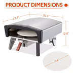 EROMMY 14-inch Outdoor Gas Pizza Oven With Motorized Rotating Stone  Portable Propane Pizza Oven For Outdoor Kitchens