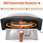 EROMMY 14-inch Outdoor Gas Pizza Oven With Motorized Rotating Stone  Portable Propane Pizza Oven For Outdoor Kitchens